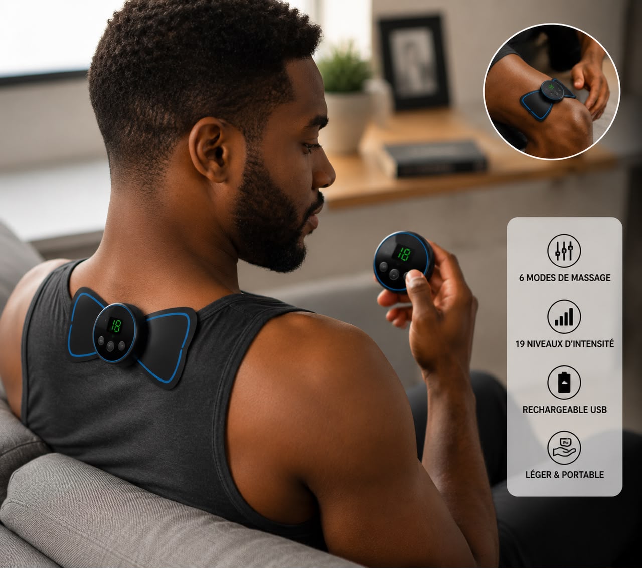 ⚡ Mini Masseur Électrique EMS – Relaxation Musculaire à Tout Moment