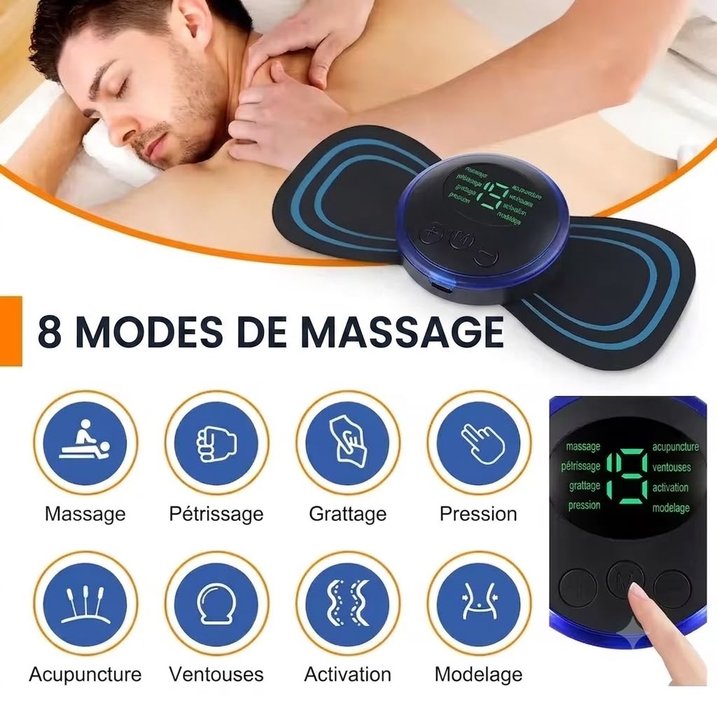 ⚡ Mini Masseur Électrique EMS – Relaxation Musculaire à Tout Moment
